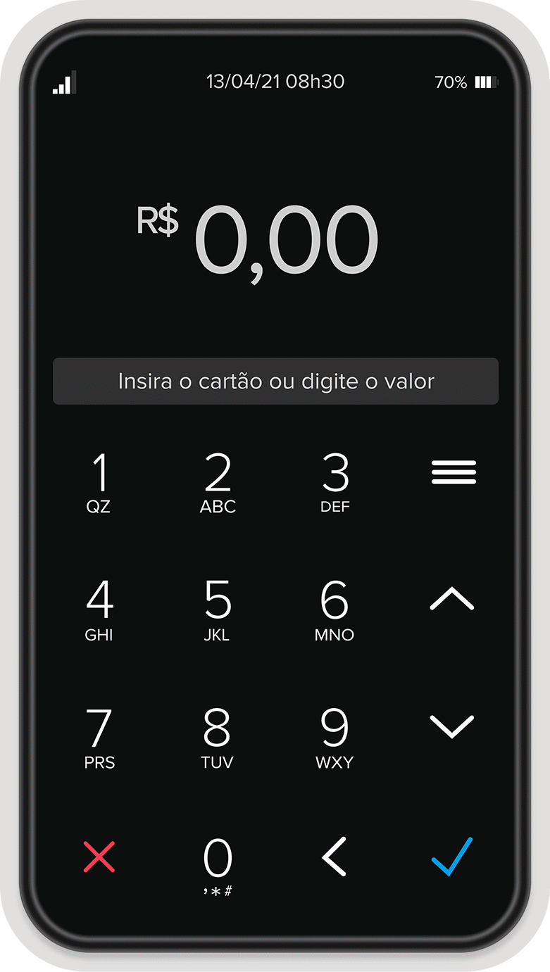 Gif da Point Air com a sessão sendo encerrada com a luz azul acessa.